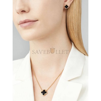 VAN CLEEF ARPELS PURE ALHAMBRA EARSTUDS - YELLOW GOLD, ONYX  VCARB14000