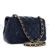CHANEL CAVIAR QUILTED MINI RECTANGULAR FLAP NAVY GOLD HARDWARE (20.3*12.7*6.4cm)