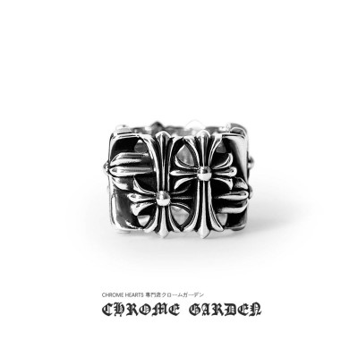 CHROME HEARTS SQUARE CEMETERY CROSS RING